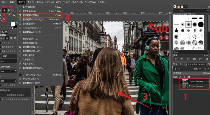 GIMP 背景 ぼかし-1