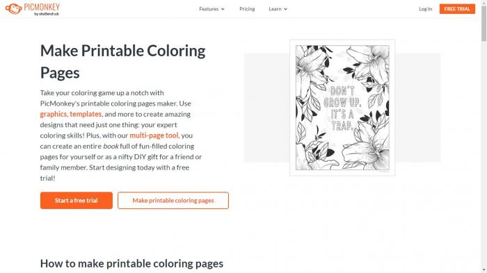 turn photos into coloring pages PicMonkey