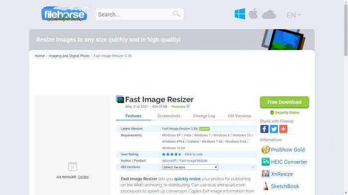Fast Image Resizer for Windows