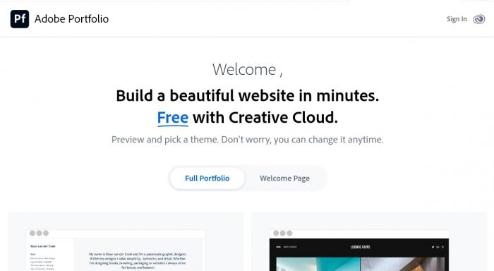 portfolio website_adobe portfolio