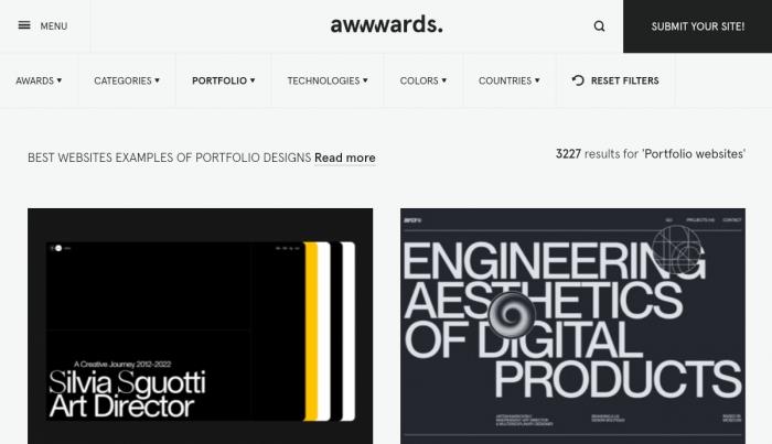 portfolio website_awwwards