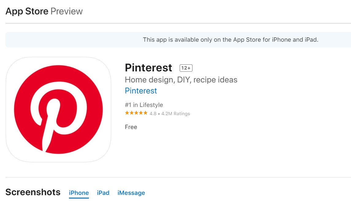 pinterest アプリ