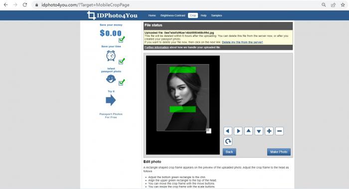 how to make a passport size photo using idphoto4you