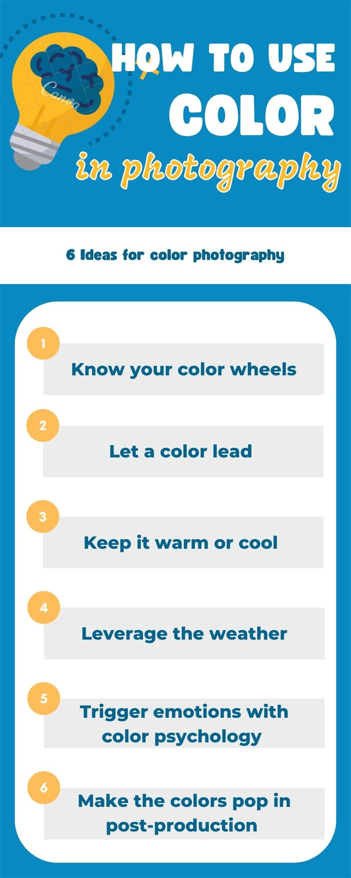inforgraphic of how to use color