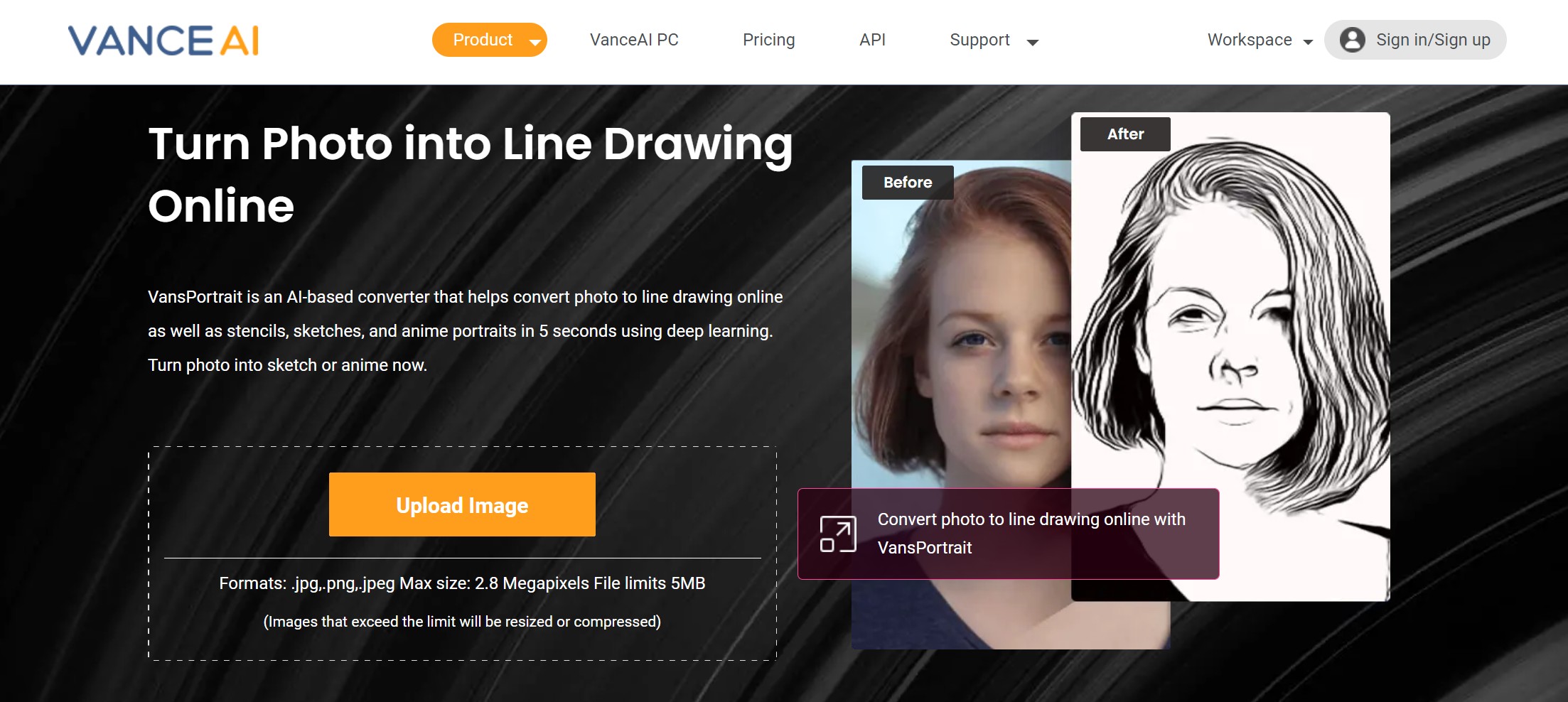 VansPortrait provide sketch for girl drawing