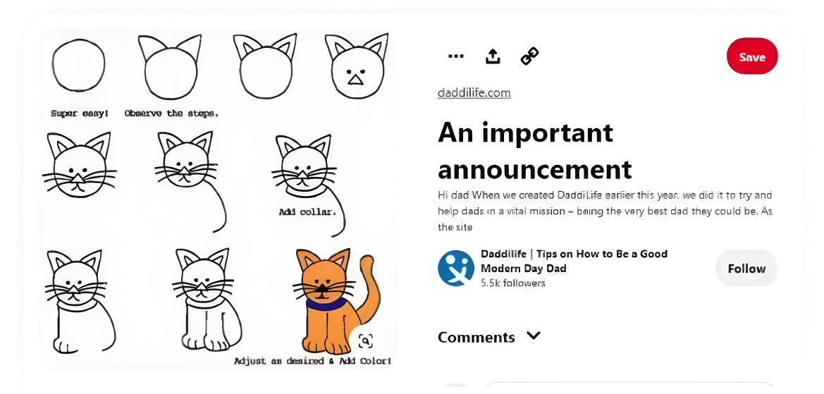 猫の漫画の描画