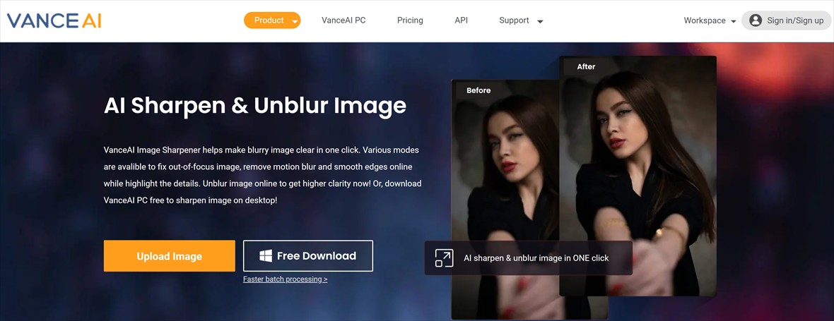 VanceAI Image Sharpener | AI Unblur Image to Get Tack Sharp Photos