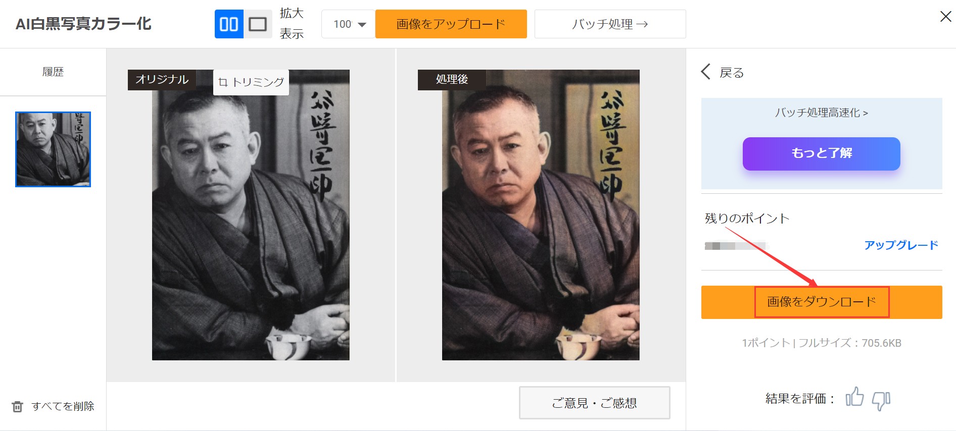 3.カラー化された写真をダウンロード