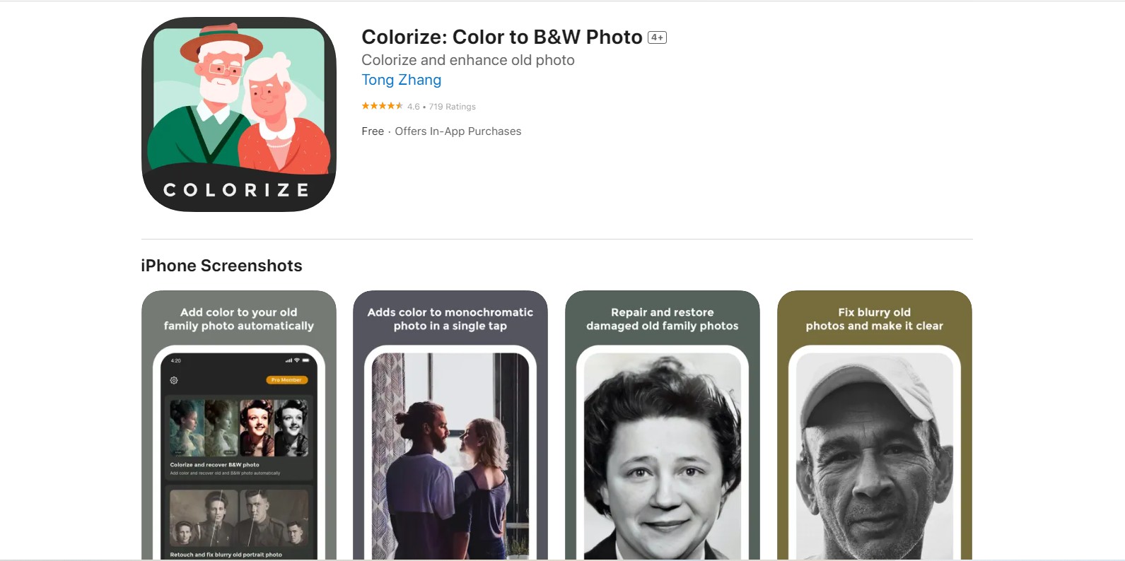 Colorize : Color to B&W Photo