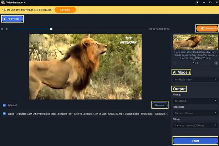 DVDFab Video Enhancer AI kann Video-Qualität mit AI verbessern.