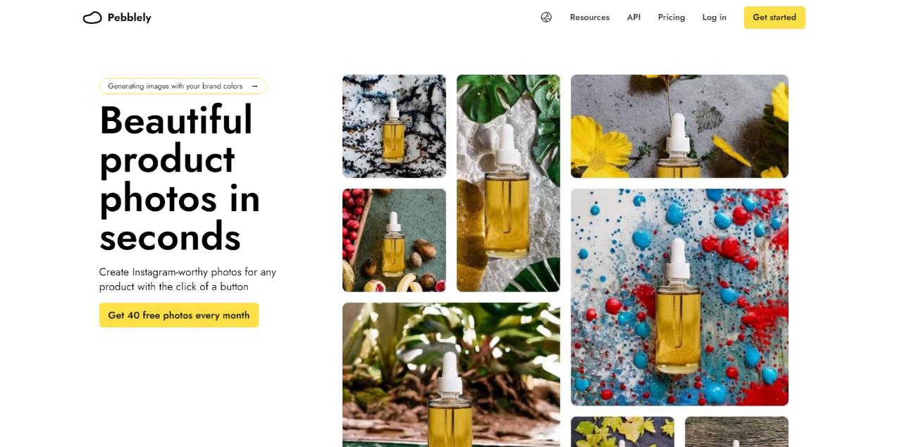 Pebblely Online Page