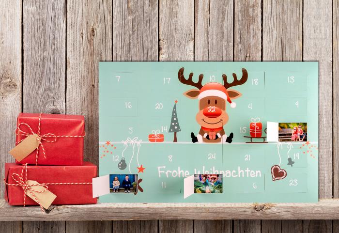 ein Foto-Adventskalender mit persönlichem Fotos hinter den Türchen, erstellt von Rossmann Fotowelt