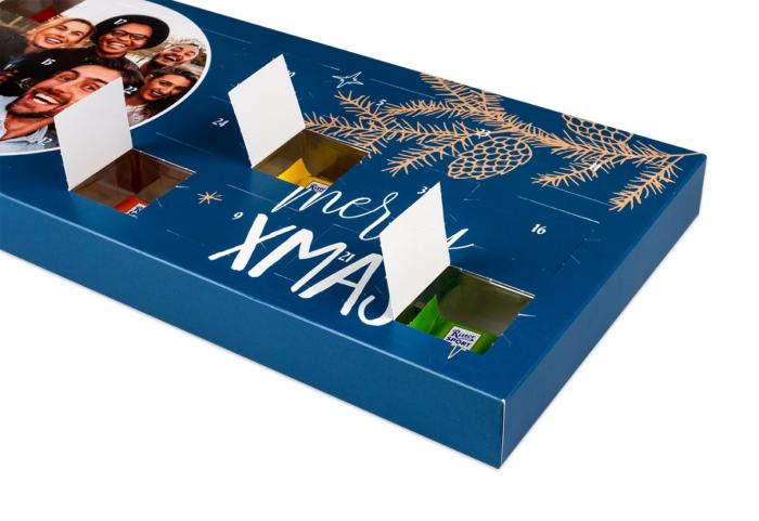ein Foto-Adventskalender gefüllt mit Ritter Sport, erstellt von Rossmann Fotowelt