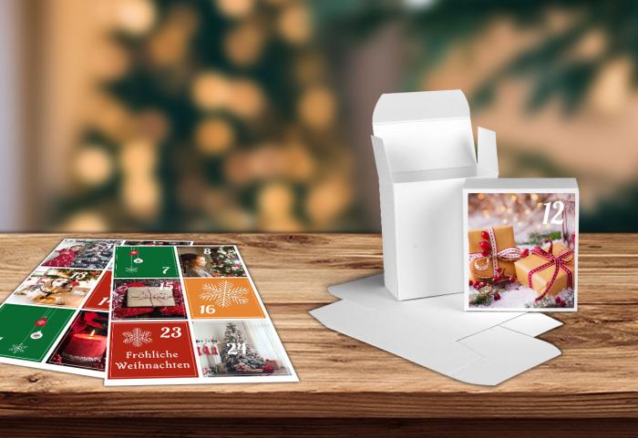 DIY Foto-Adventskalender aus 24faltbaren Geschenkboxen von DM Foto-Parardies