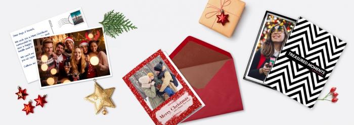 Weihnachtskarten mit verschiedenen Foto-Designs
