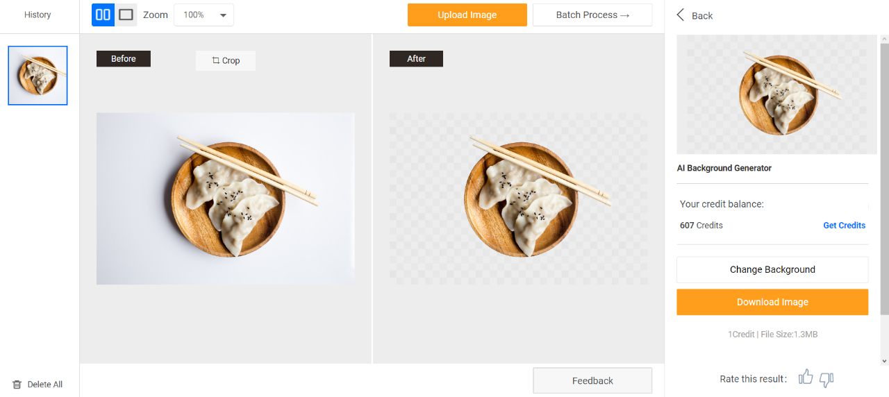 generate a new background for food photography