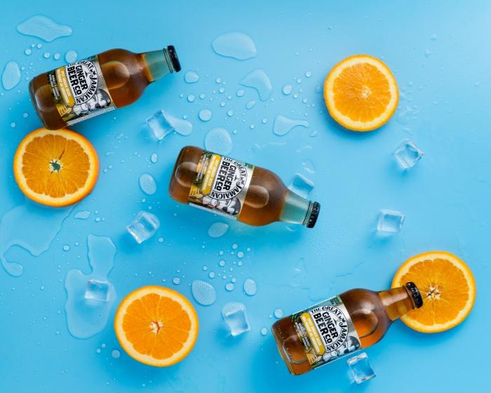 Ginger Bierflaschen perfekt platziert für die Produktfotografie
