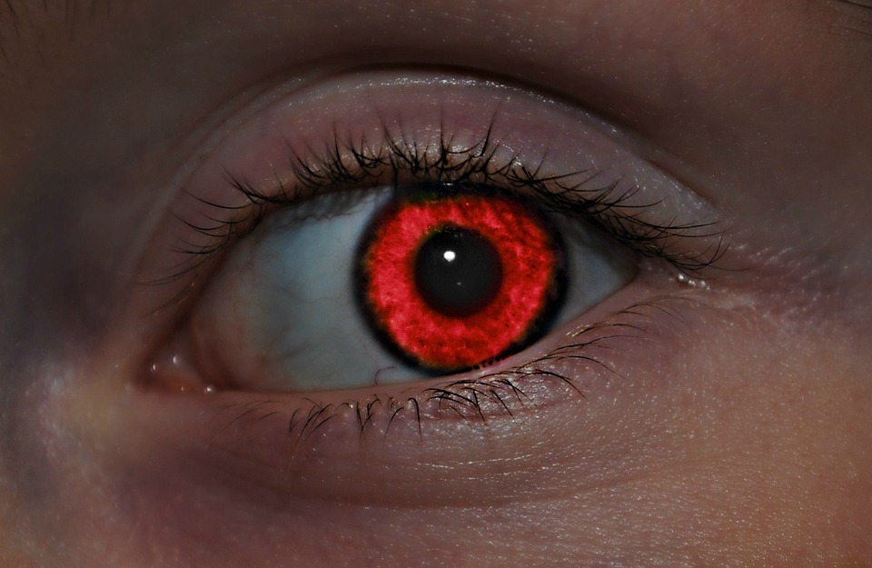 rotes Auge in Foto