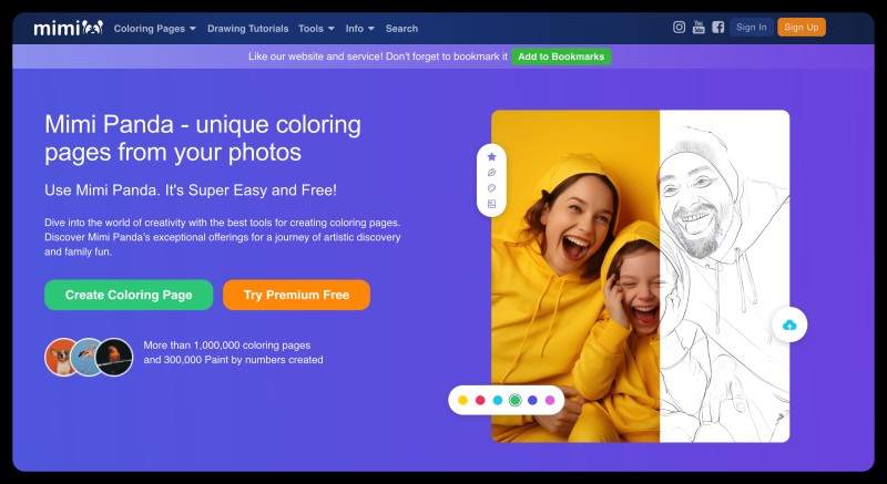 Mimi Panda Coloring Page Screenshot