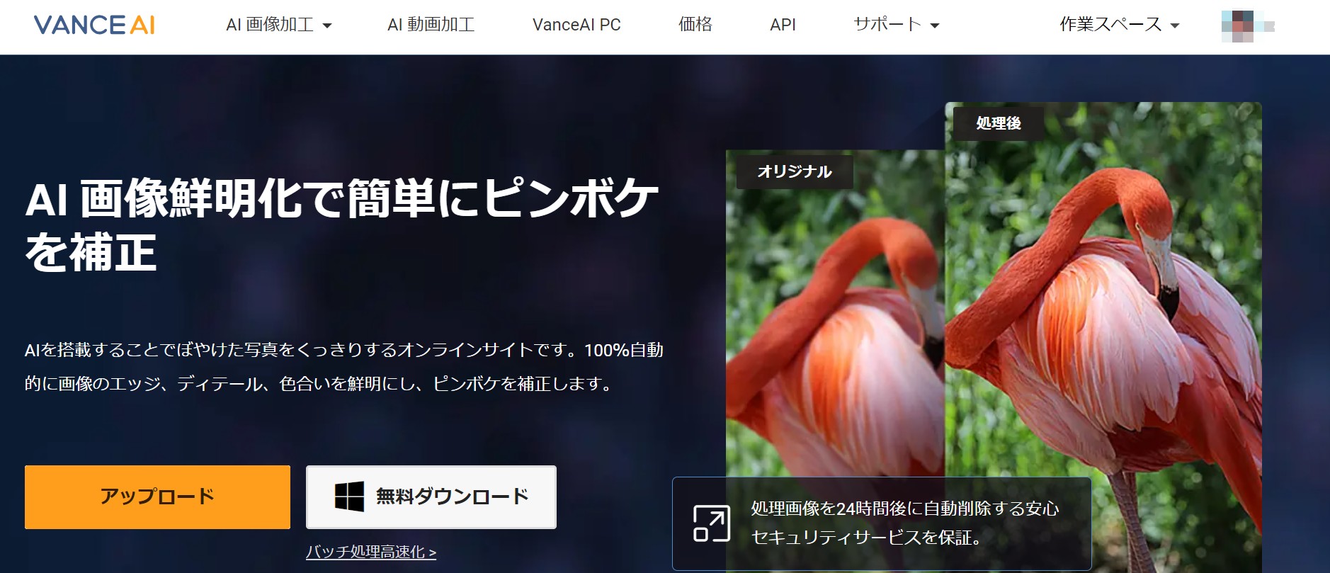 VanceAI画像鮮明化