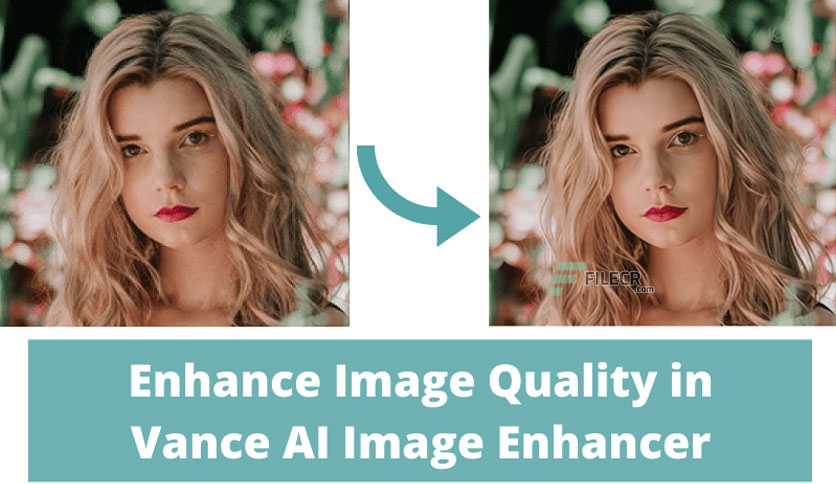 ein junge blonde Frau vor und nach der Bildverbesserung mit VanceAI Photo Enhancer