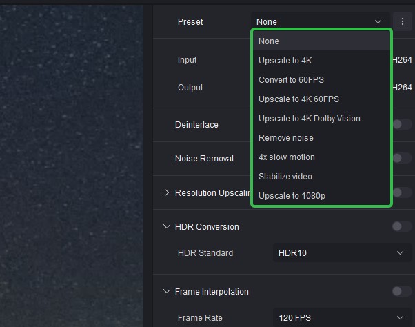Vance Video AI preset